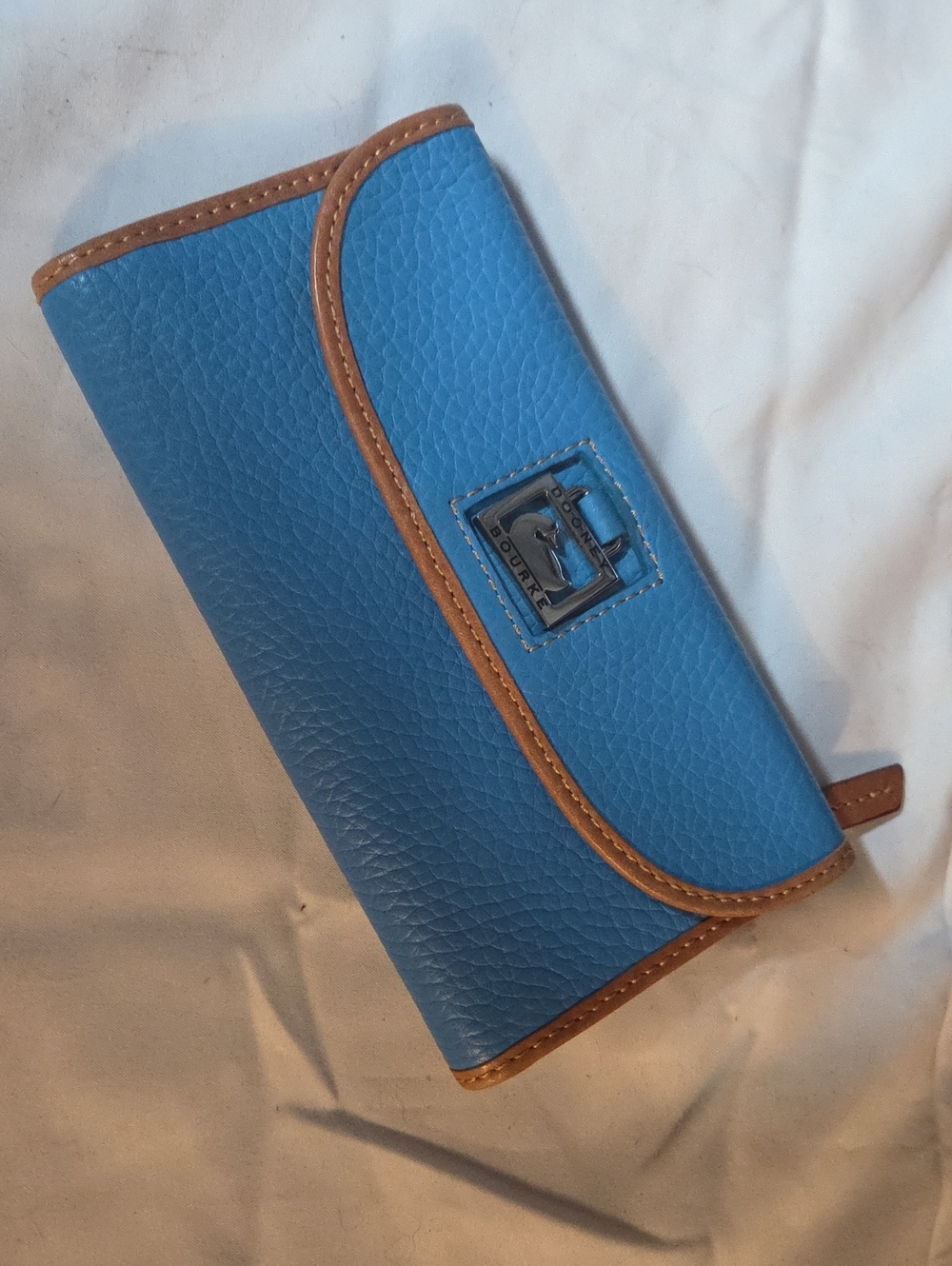 Bright Blue Wallet with Orange Trim